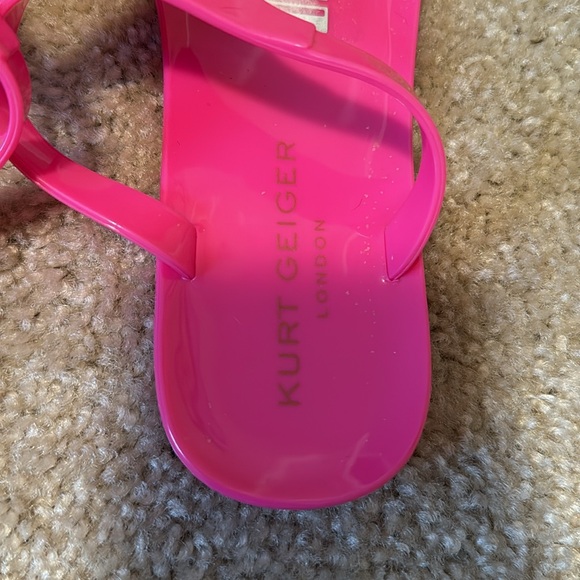 KURT GEIGER LONDON BRIXTON PINK JELLY SANDAL In Bright Pink Size 37 6.5/7 - Picture 4 of 6